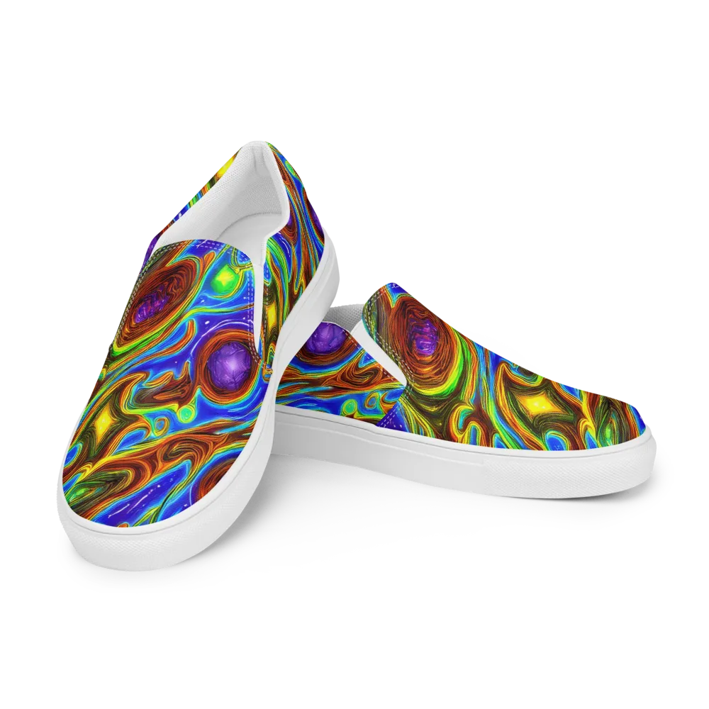 Saturated Orbit on Men's Slip-On Canvas Shoes — Left Front