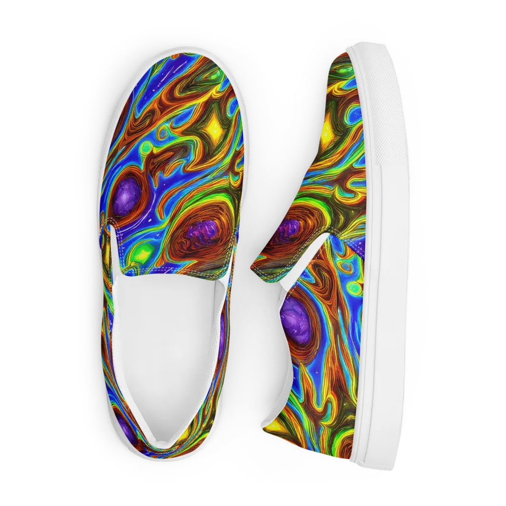Saturated Orbit on Men's Slip-On Canvas Shoes — Front