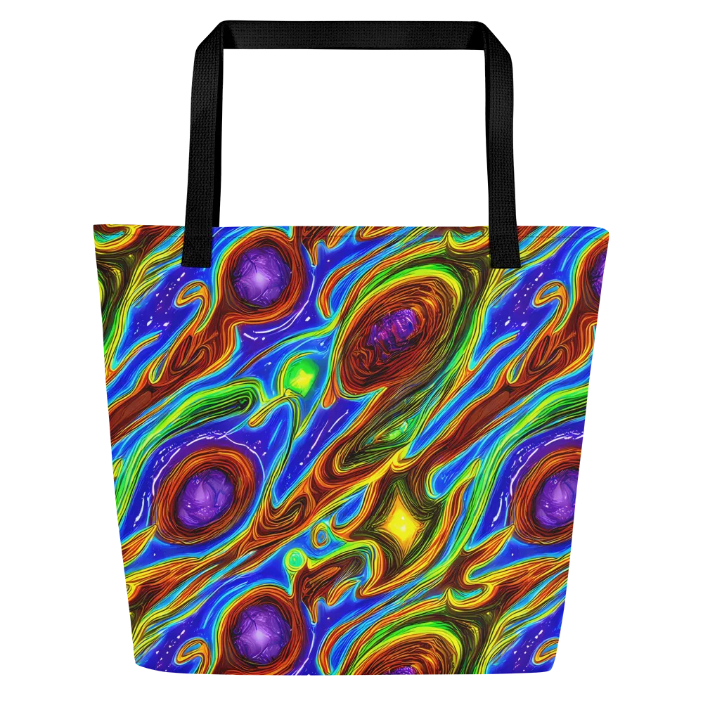 Saturated Orbit on Large Tote Bag W/ Pocket — Front