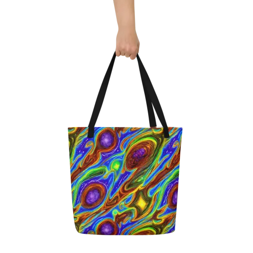 Saturated Orbit on a Large Tote Bag W/ Pocket