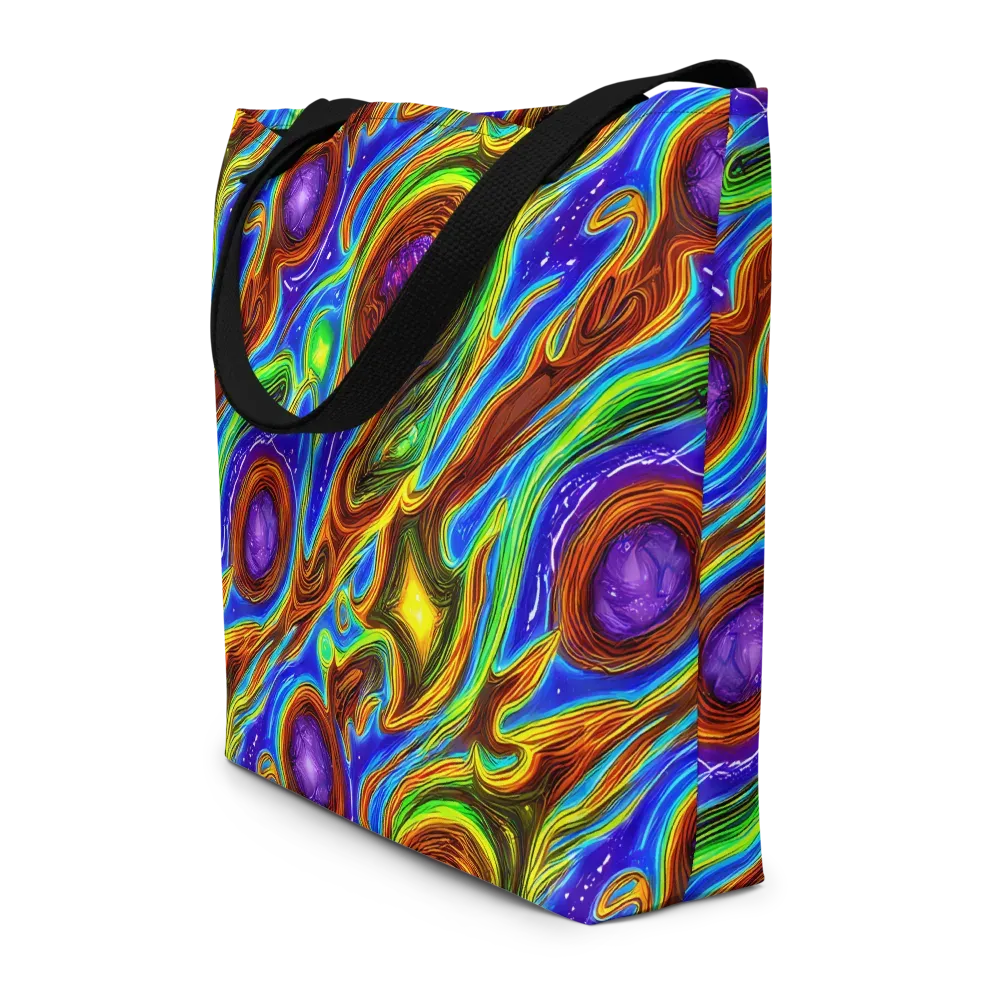 Saturated Orbit on Large Tote Bag W/ Pocket — Front