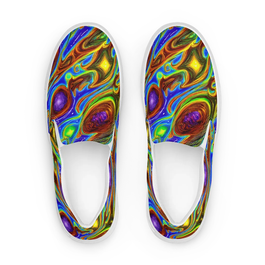 Saturated Orbit on Women's Slip-On Canvas Shoes — Front
