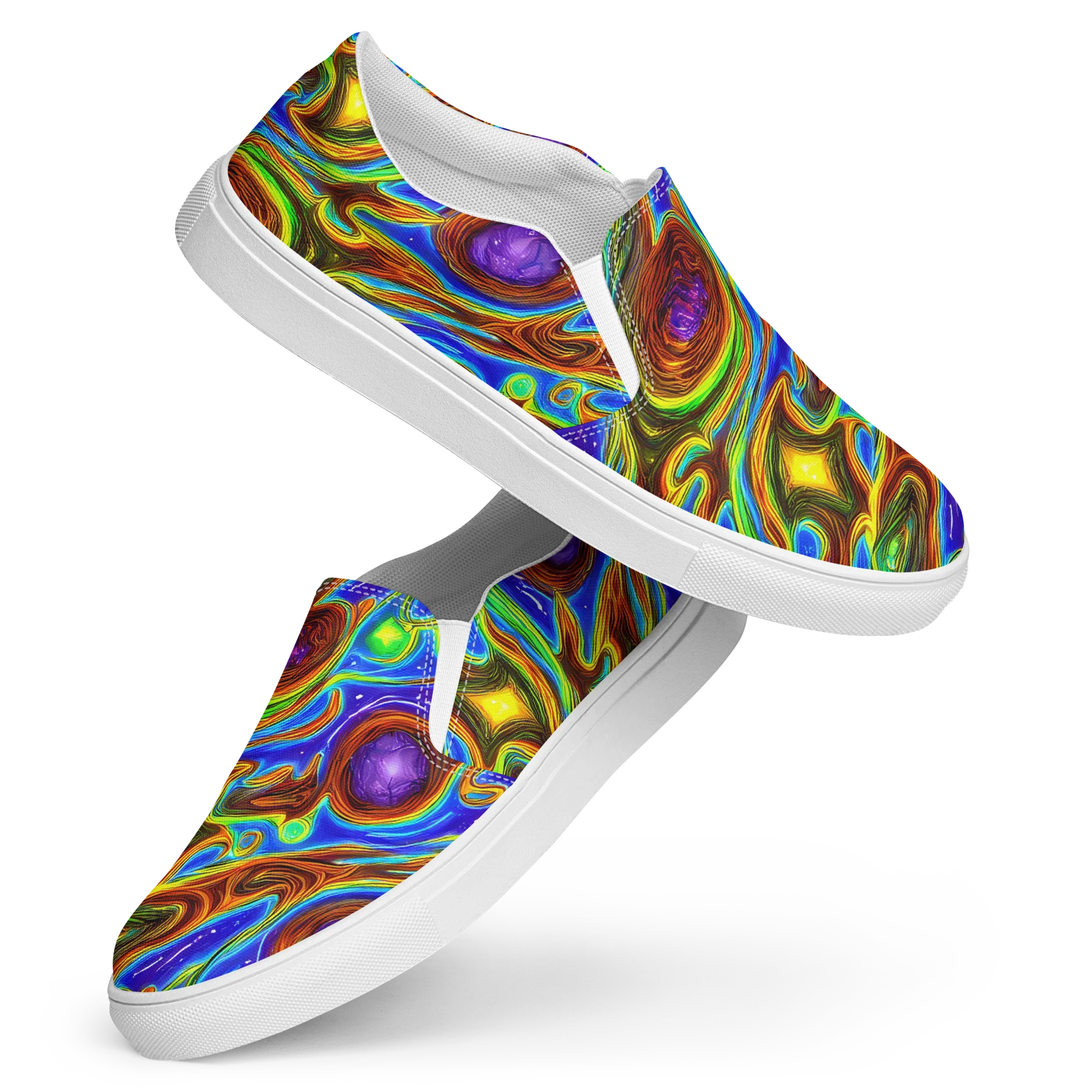Saturated Orbit on Women's Slip-On Canvas Shoes — Front