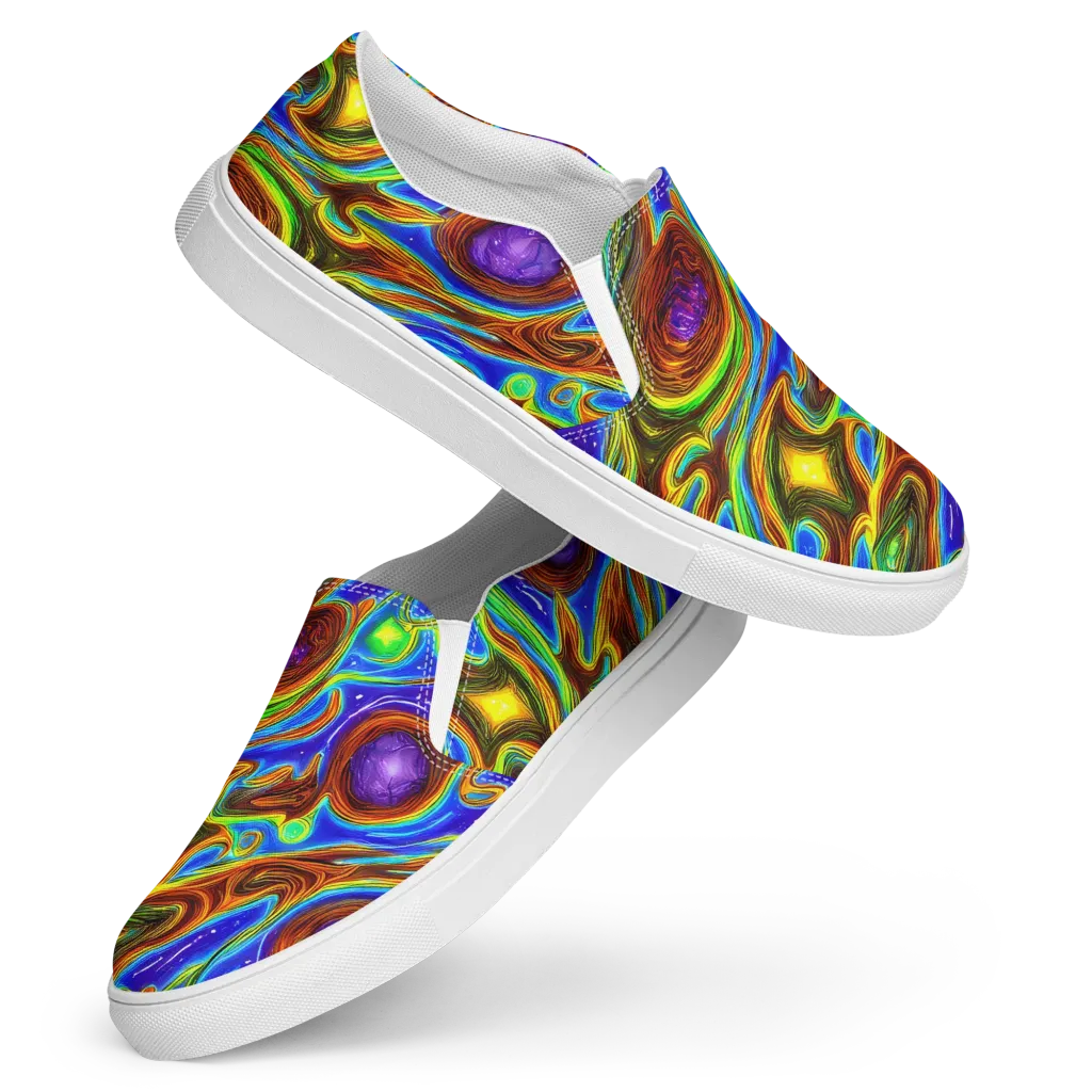 Saturated Orbit on Women's Slip-On Canvas Shoes — Front