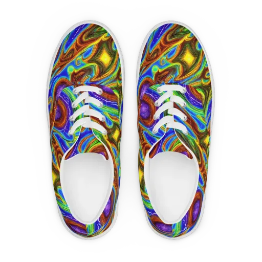 Saturated Orbit on a Men's Lace-Up Canvas Shoes