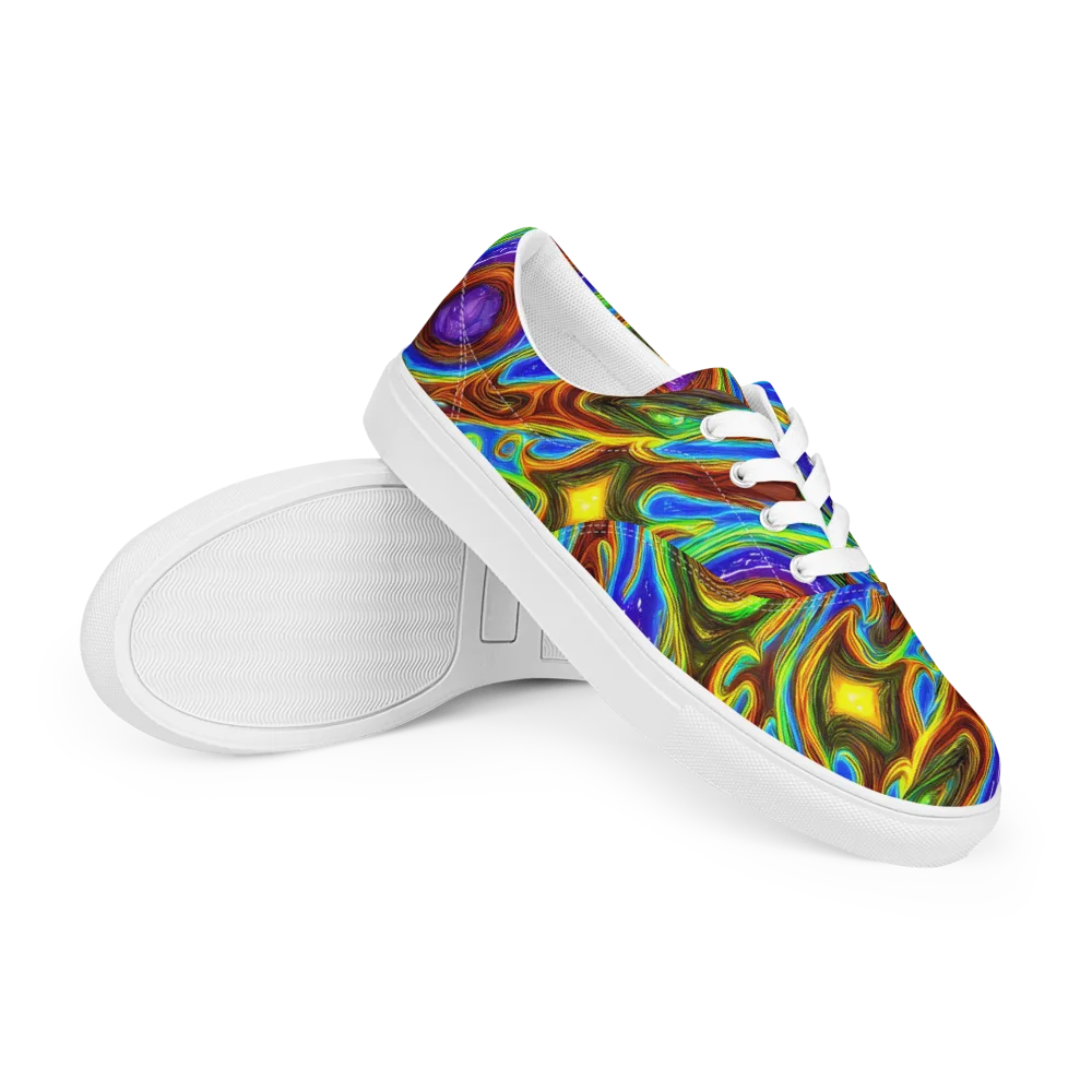 Saturated Orbit on Men's Lace-Up Canvas Shoes — Right Front
