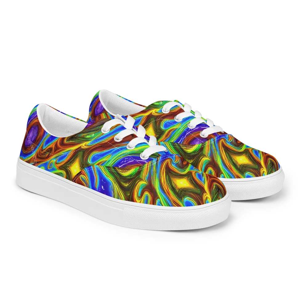 Saturated Orbit on Men's Lace-Up Canvas Shoes — Right Front