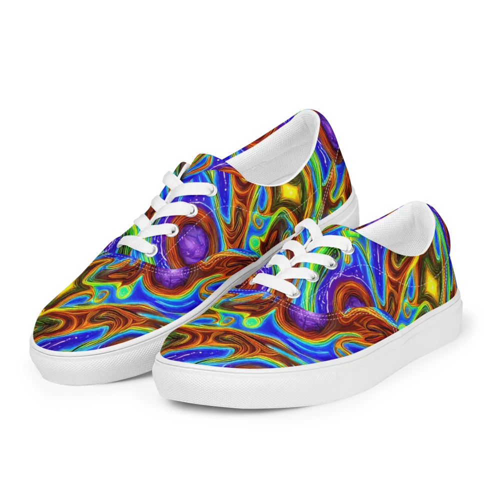 Saturated Orbit on Men's Lace-Up Canvas Shoes — Left Front