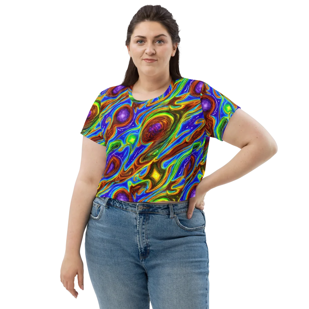 Saturated Orbit on Crop Tee — Front