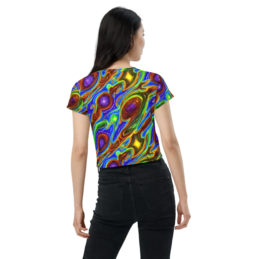 Saturated Orbit on Crop Tee — Back