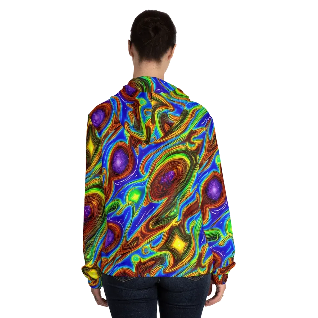 Saturated Orbit on Women's Full-Zip Hoodie — Back On Person