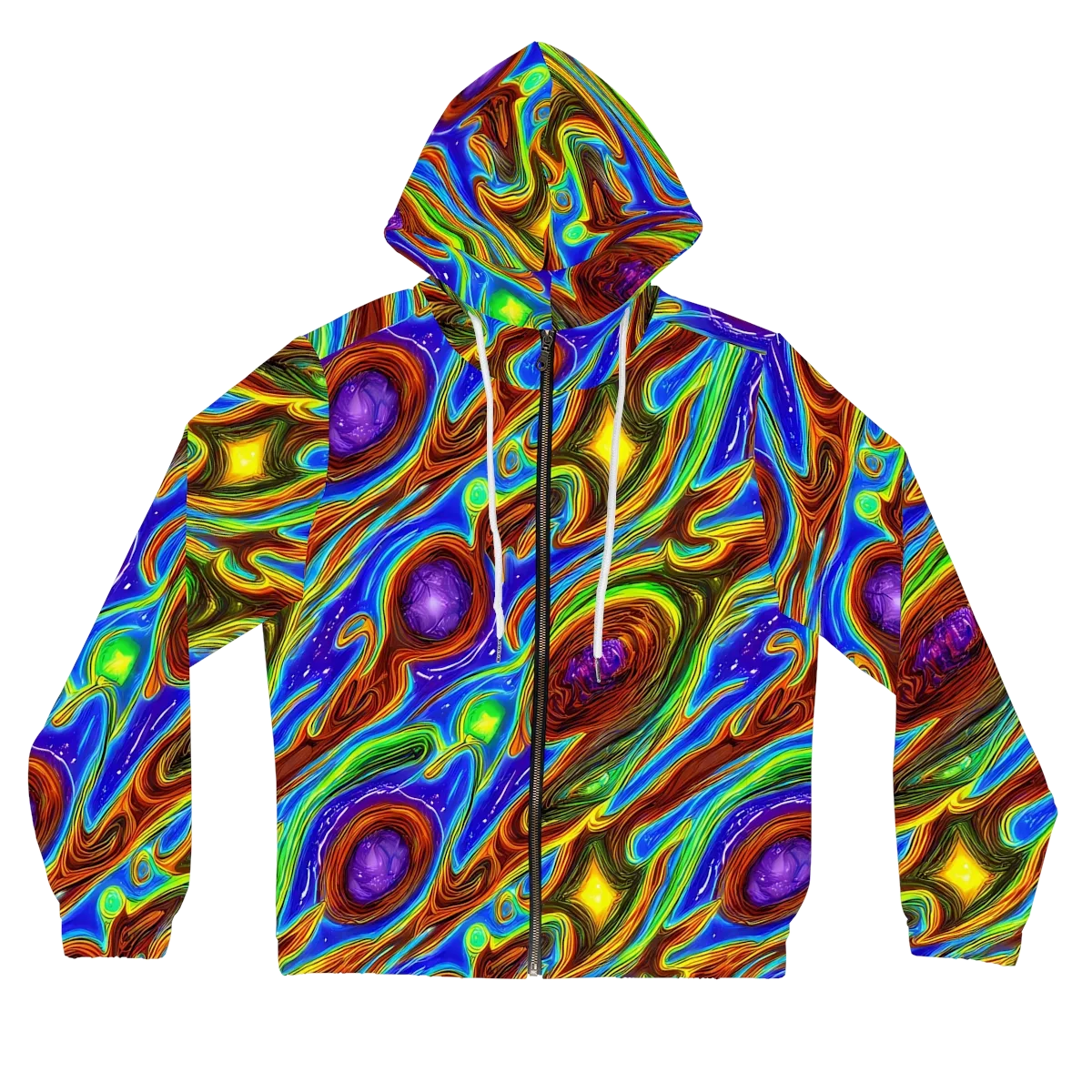 Saturated Orbit on Women's Full-Zip Hoodie — Front