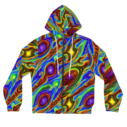 Saturated Orbit on a Women's Full-Zip Hoodie