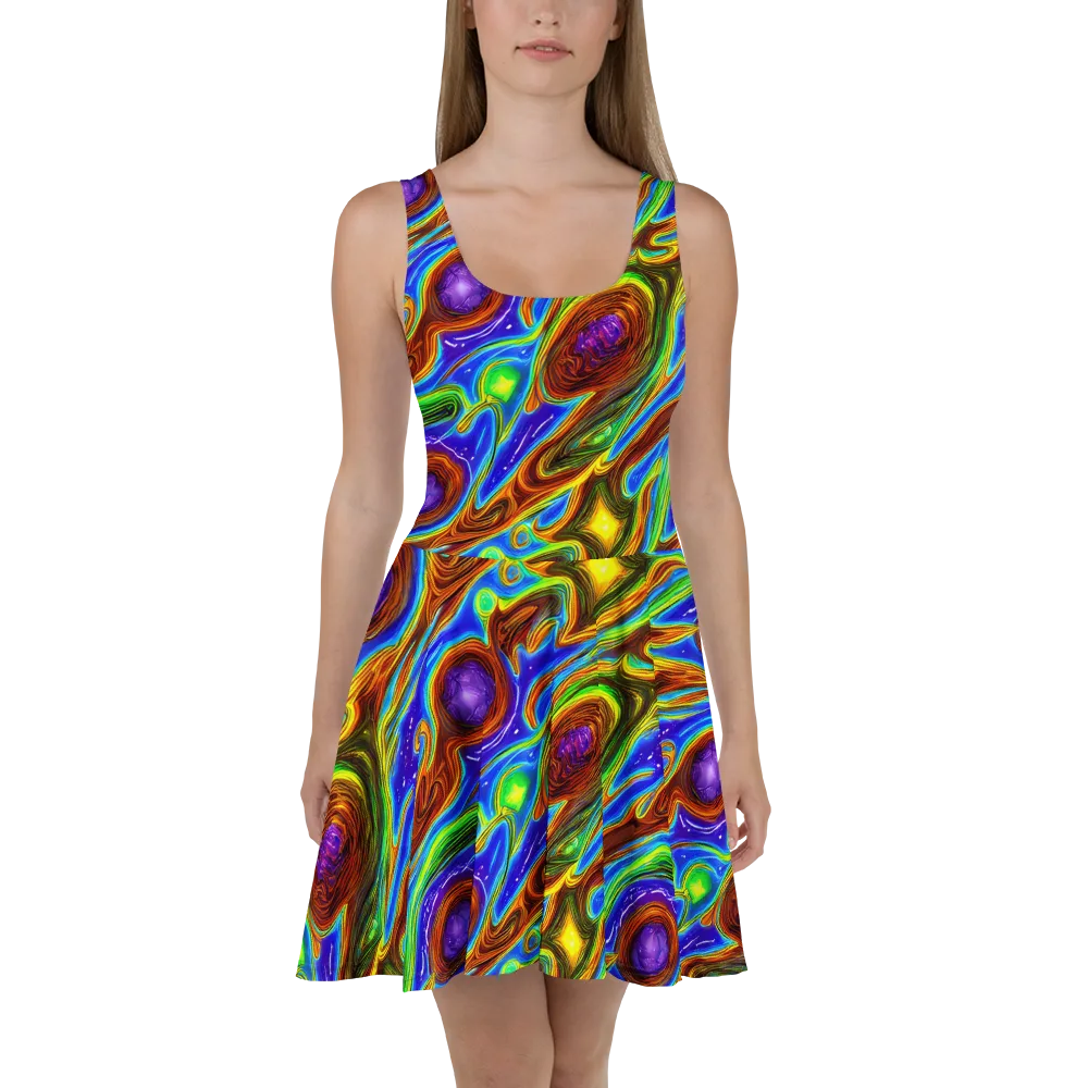 Saturated Orbit on Skater Dress — Front