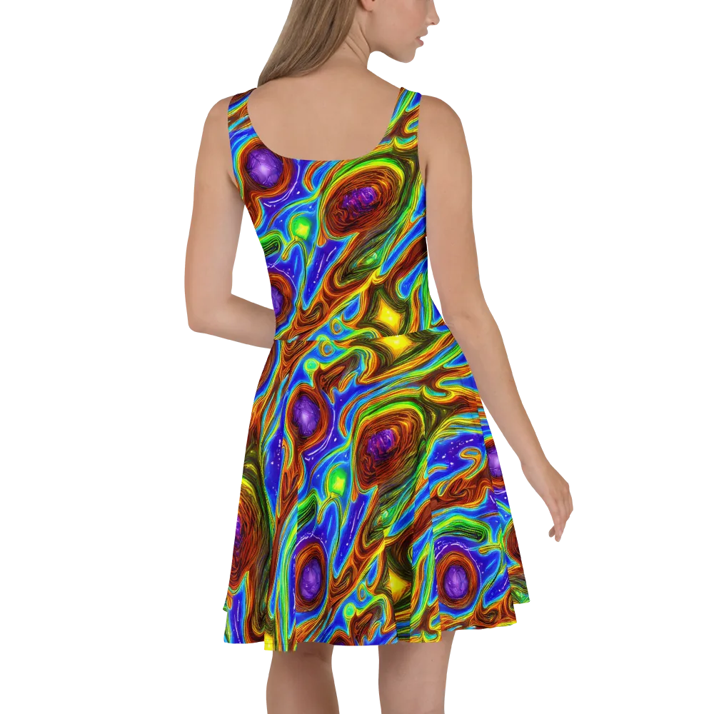 Saturated Orbit on Skater Dress — Back