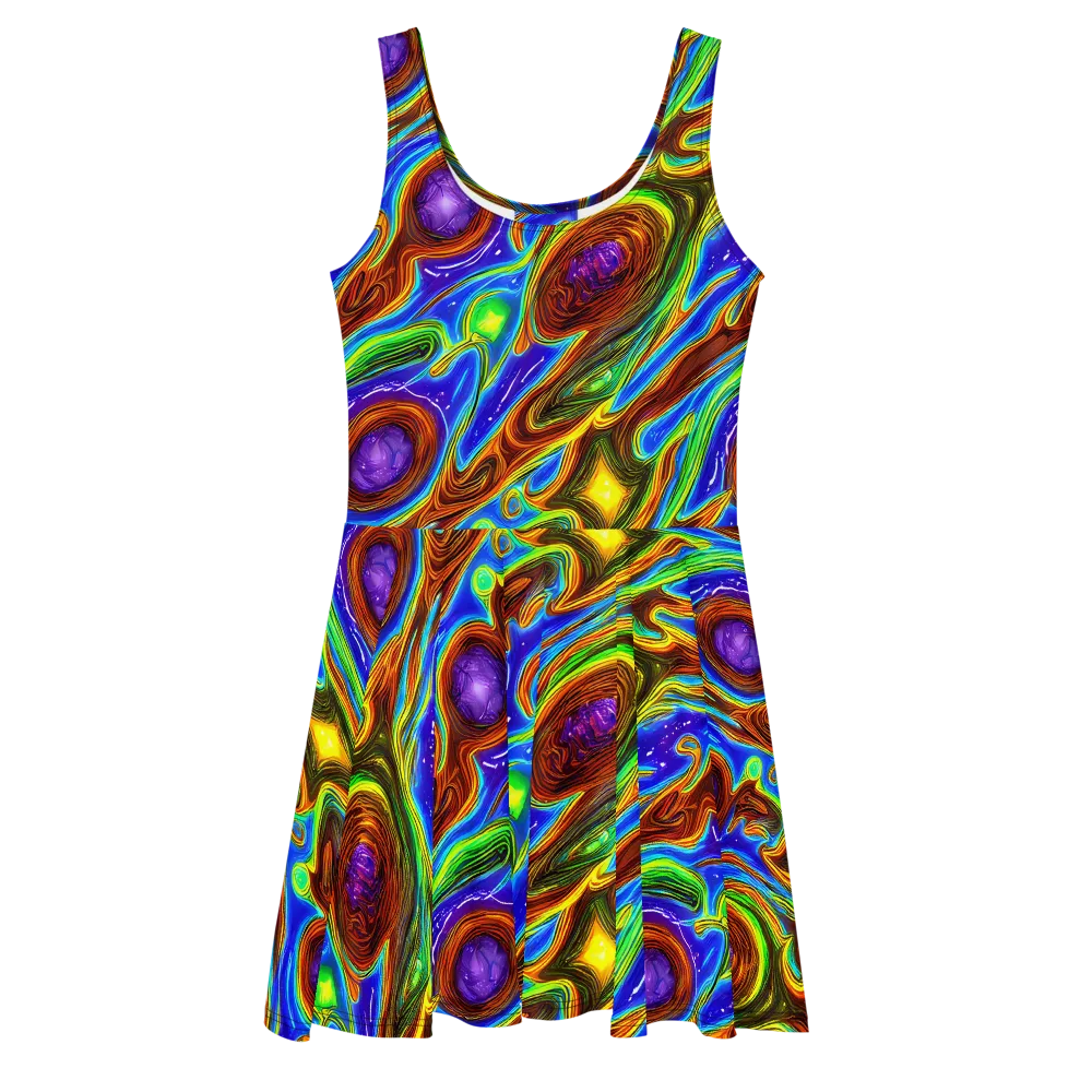 Saturated Orbit on Skater Dress — Front