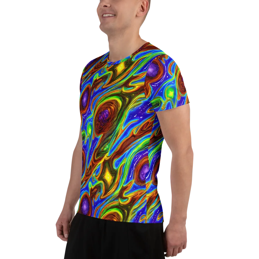 Saturated Orbit on Men's Athletic T-Shirt — Left