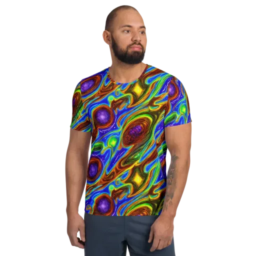 Saturated Orbit on a Men's Athletic T-Shirt