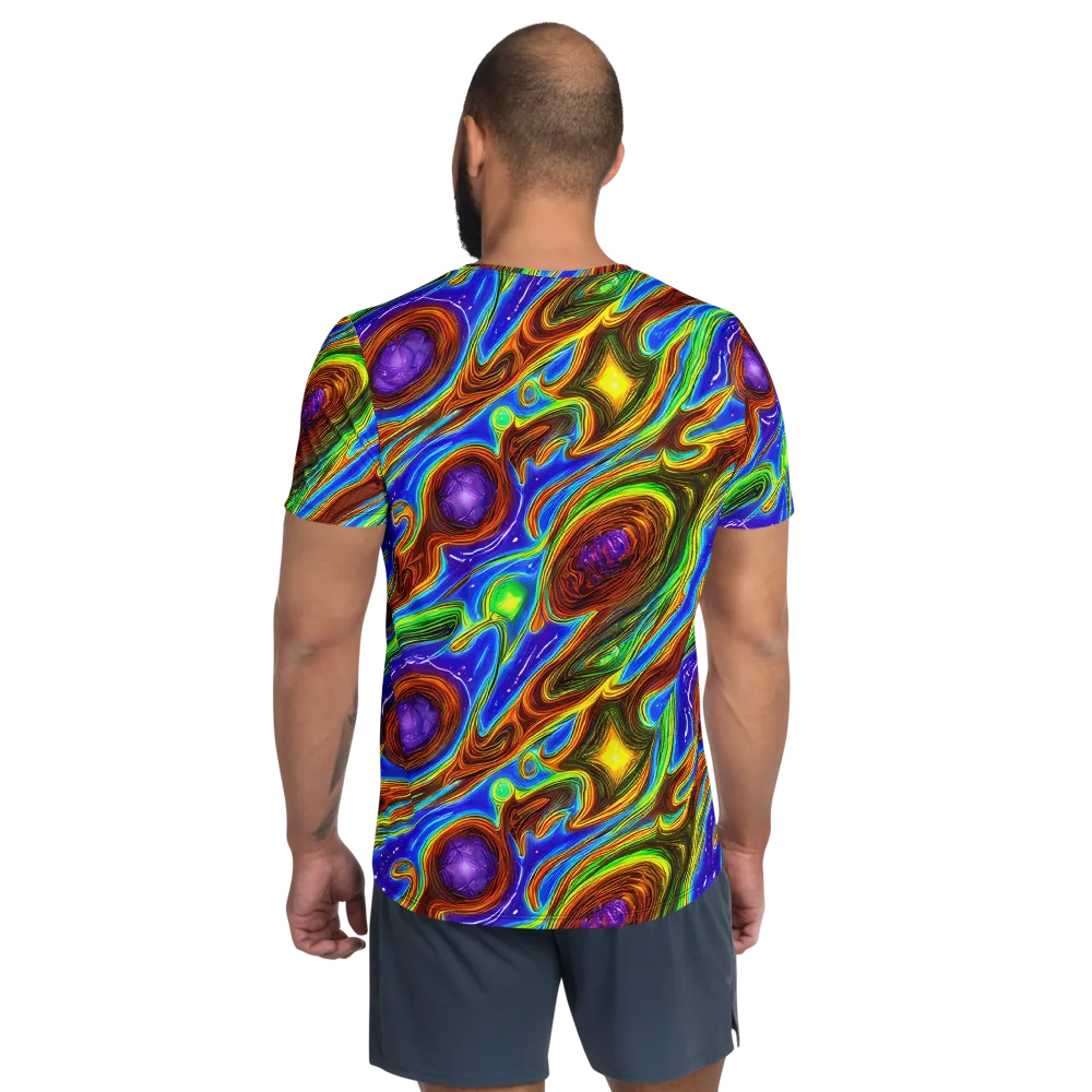Saturated Orbit on Men's Athletic T-Shirt — Back