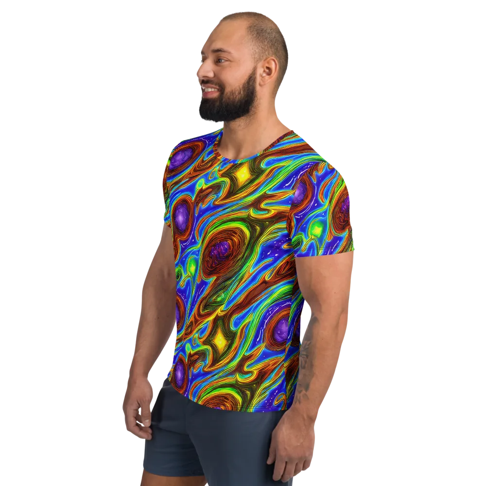 Saturated Orbit on Men's Athletic T-Shirt — Left