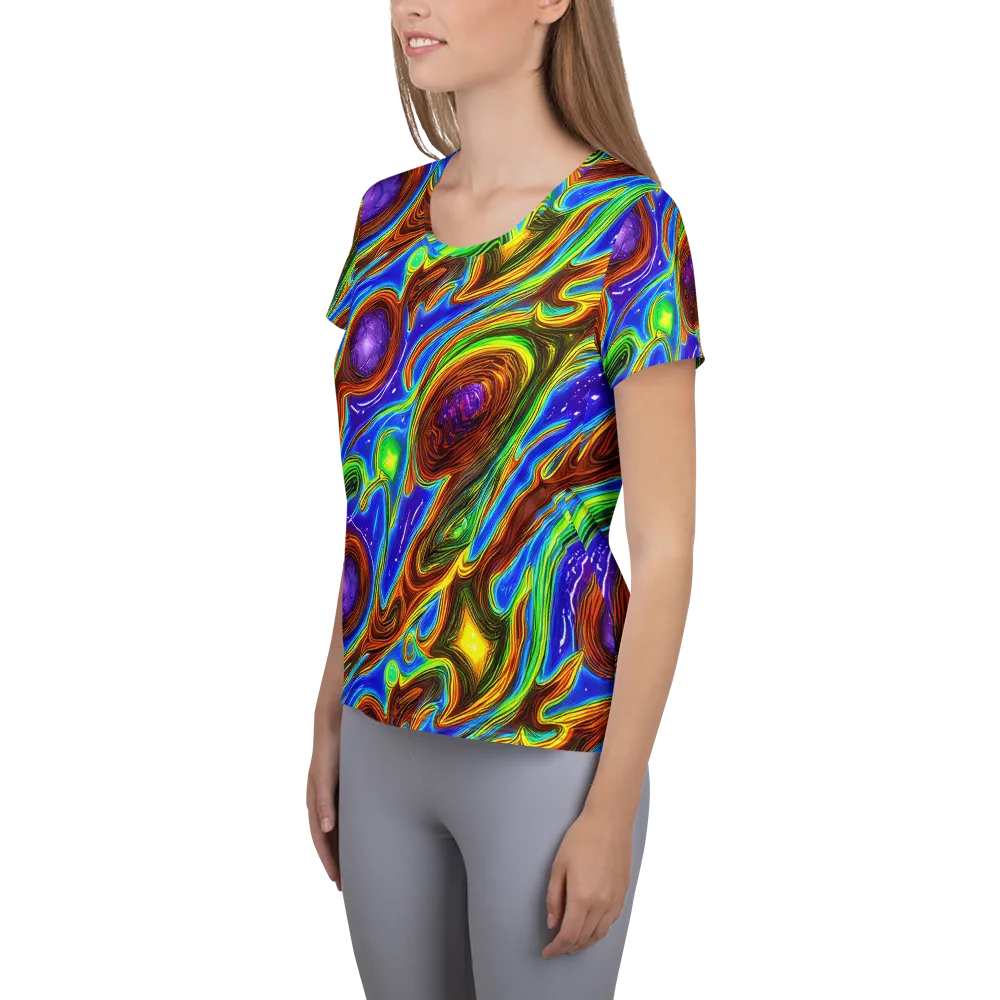Saturated Orbit on Women's Athletic T-Shirt — Left