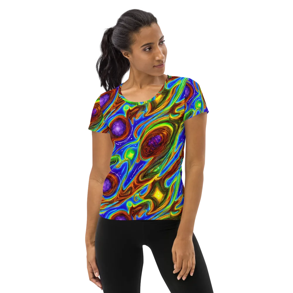 Saturated Orbit on Women's Athletic T-Shirt — Front
