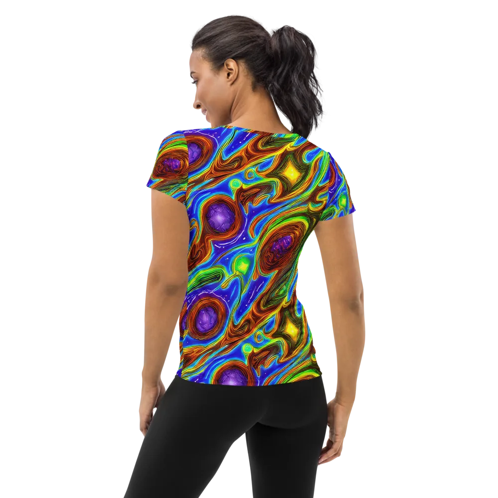 Saturated Orbit on Women's Athletic T-Shirt — Back