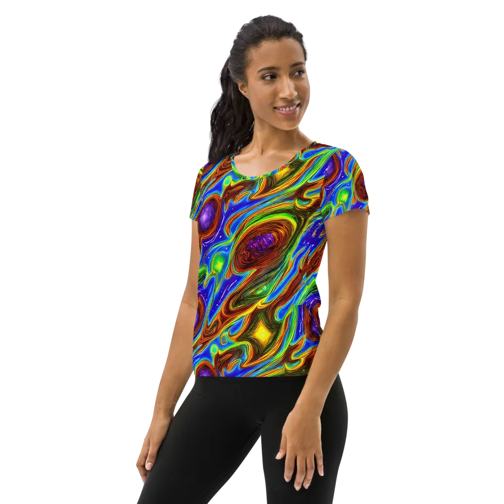 Saturated Orbit on Women's Athletic T-Shirt — Left