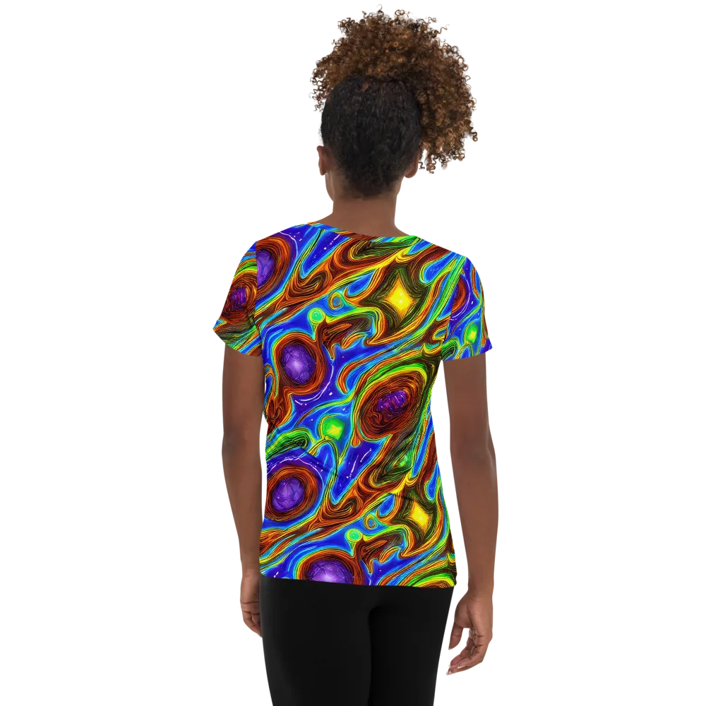 Saturated Orbit on Women's Athletic T-Shirt — Back