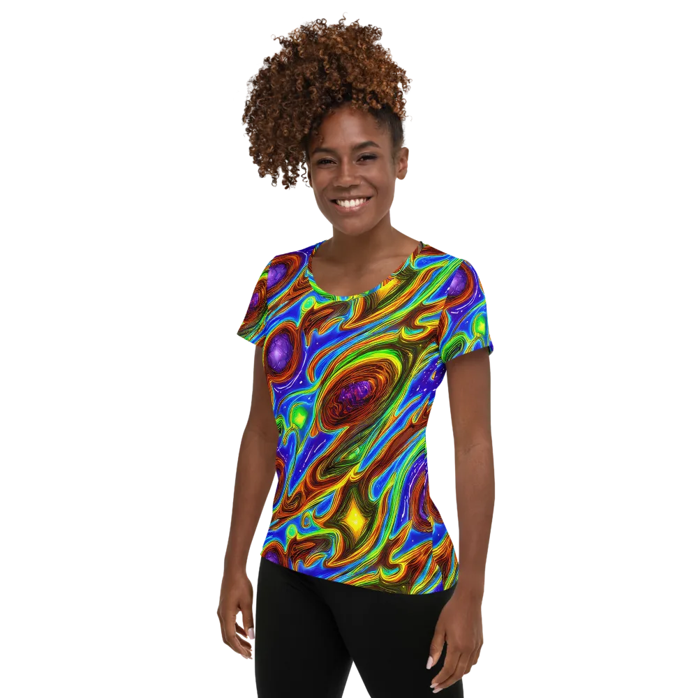 Saturated Orbit on Women's Athletic T-Shirt — Left