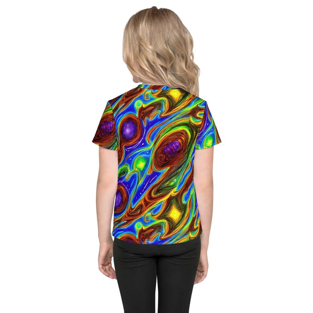Saturated Orbit on Kids Crew Neck T-Shirt — Back
