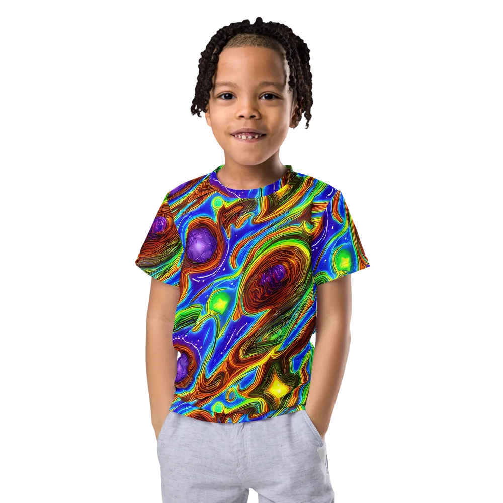 Saturated Orbit on Kids Crew Neck T-Shirt — Front