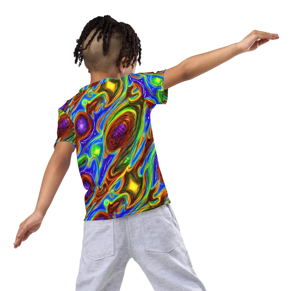 Saturated Orbit on Kids Crew Neck T-Shirt — Back