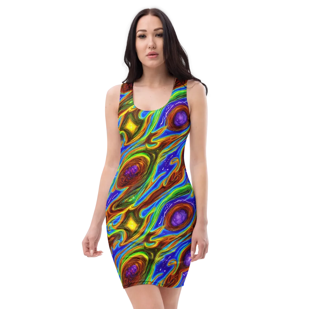 Saturated Orbit on Bodycon Dress — Front