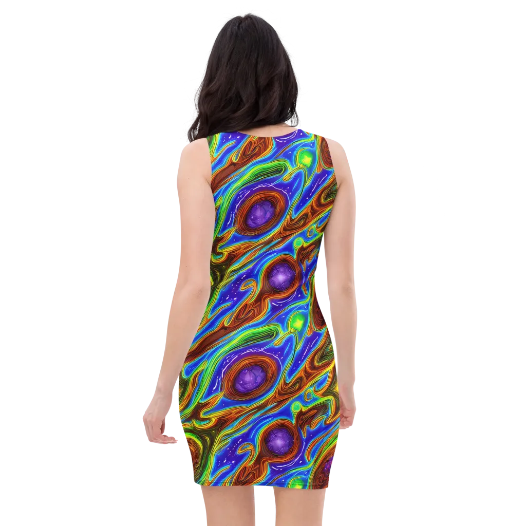 Saturated Orbit on Bodycon Dress — Back