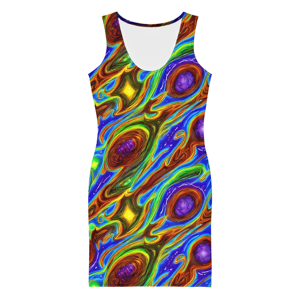 Saturated Orbit on Bodycon Dress — Front