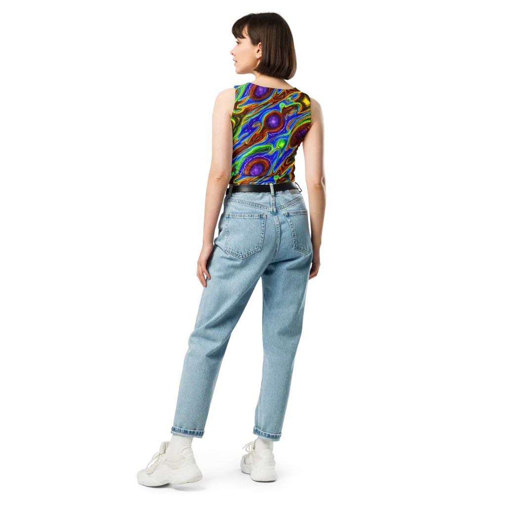 Saturated Orbit on Crop Top — Back