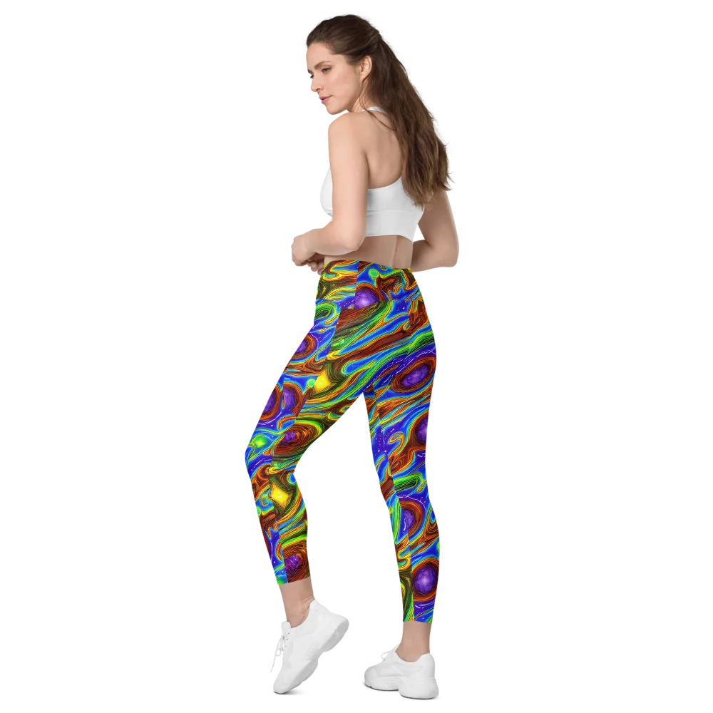 Saturated Orbit on Leggings with Pockets — Left Back