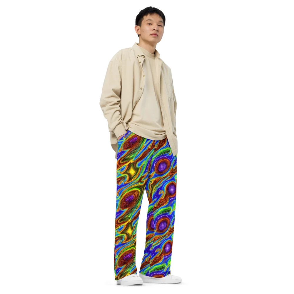Saturated Orbit on Wide-Leg Pants — Right Front