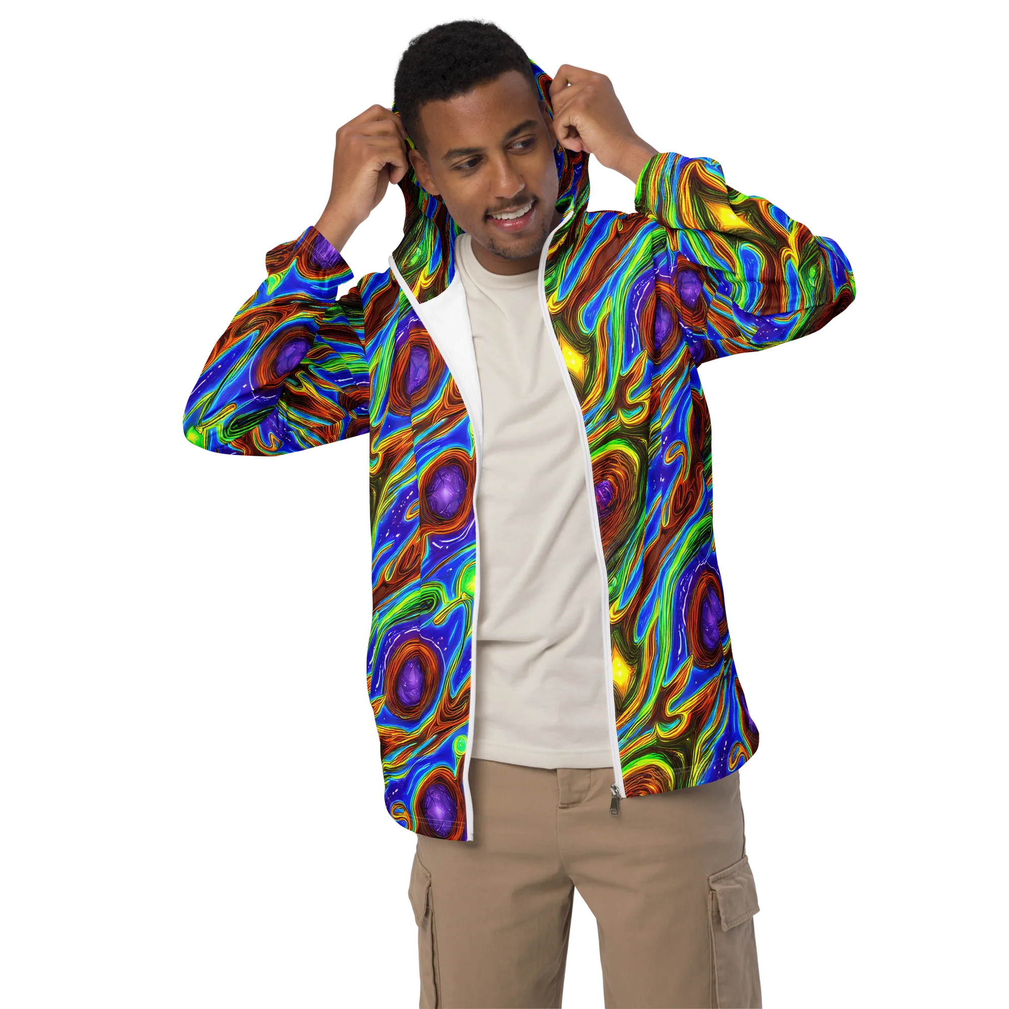 Saturated Orbit on Men's Windbreaker — Front