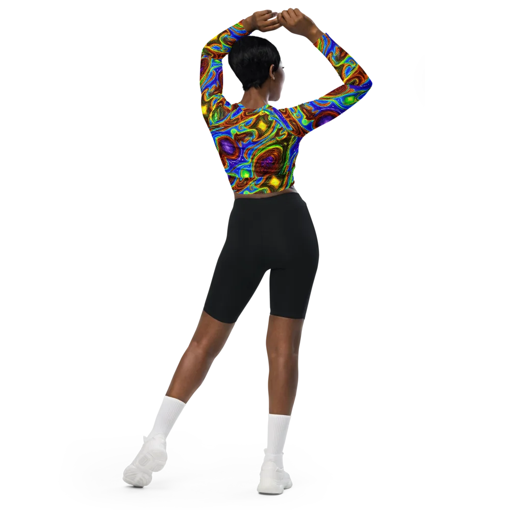 Saturated Orbit on Long Sleeve Crop Top — Back
