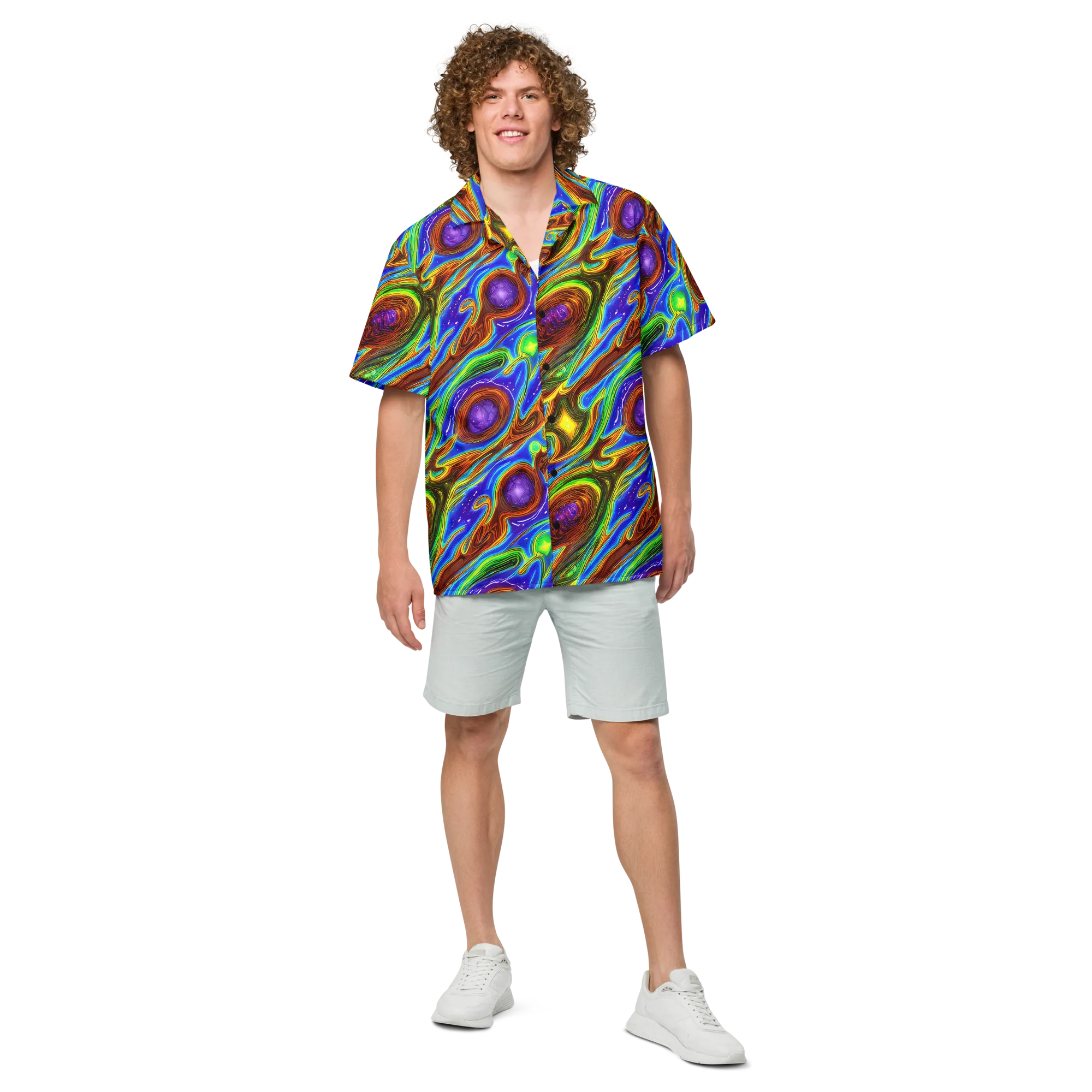 Saturated Orbit on Button Shirt — Front