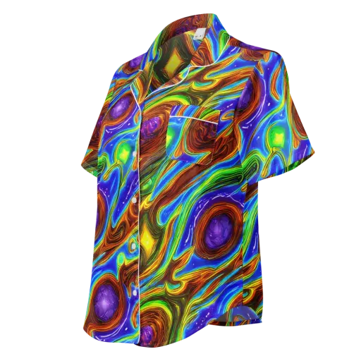 Saturated Orbit on a Women's Short Sleeve Pajama Top