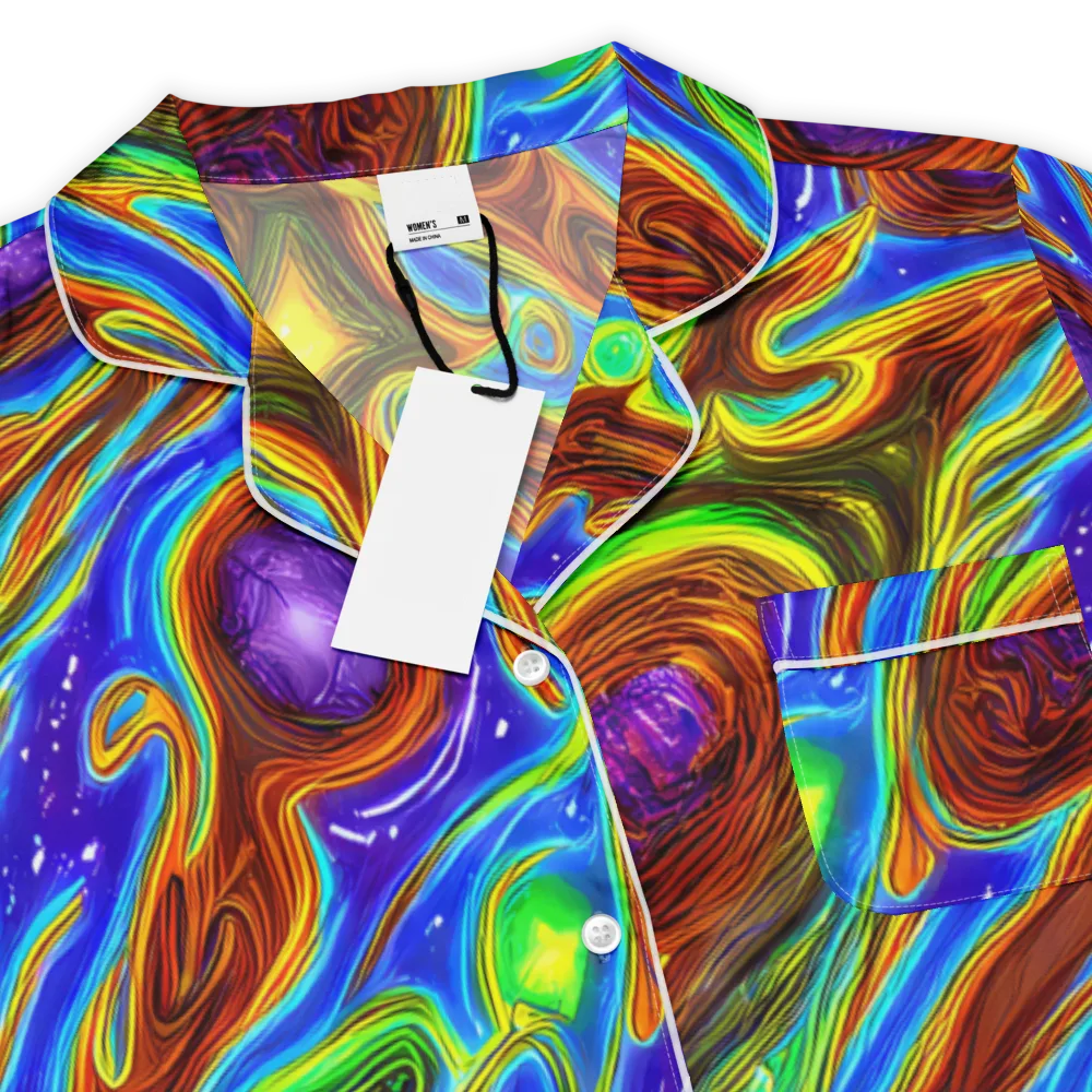 Saturated Orbit on Women's Short Sleeve Pajama Top — Product details