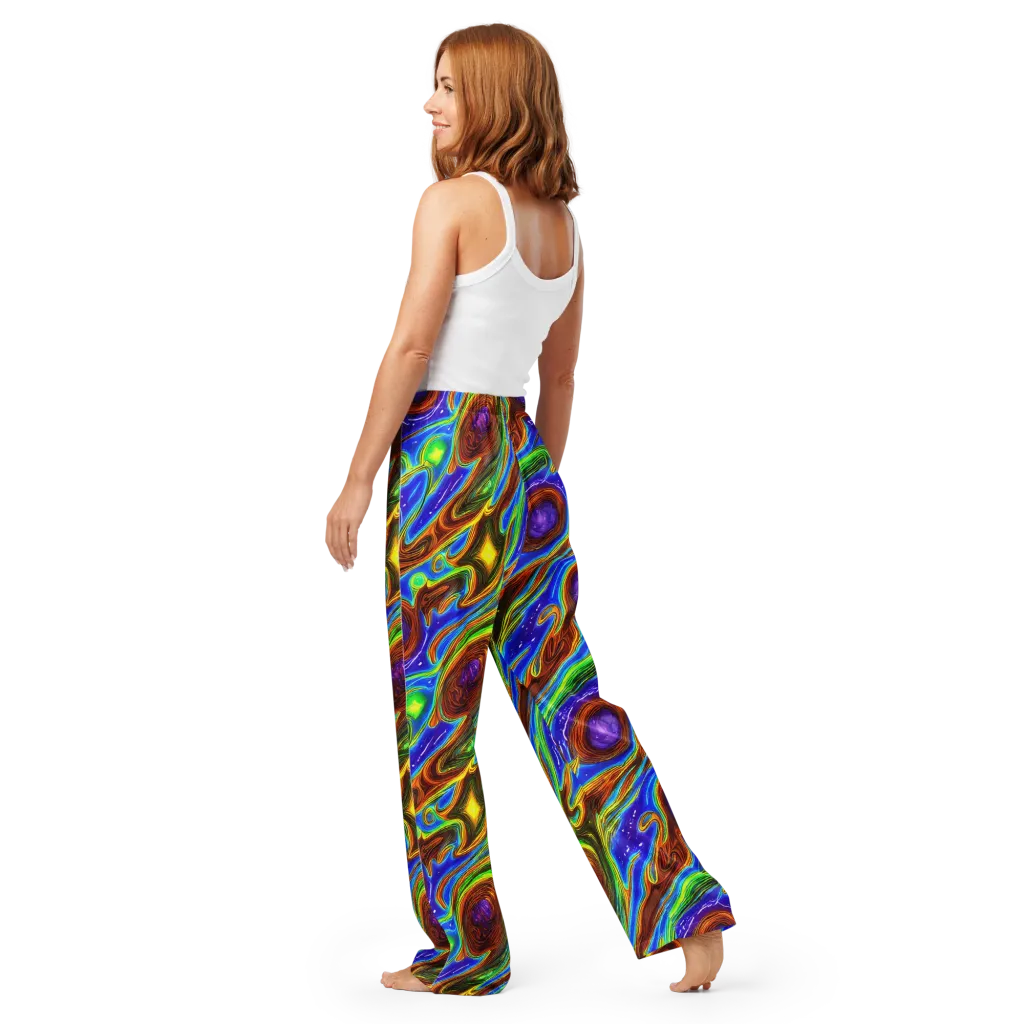 Saturated Orbit on Women's Pajama Pants — Back