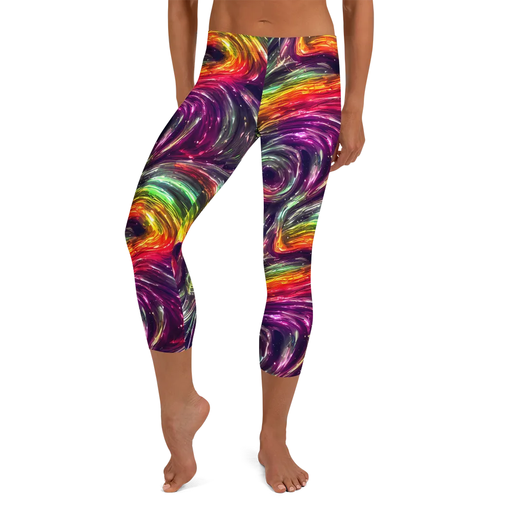 Aurora Cyclone on Capri Leggings — Front