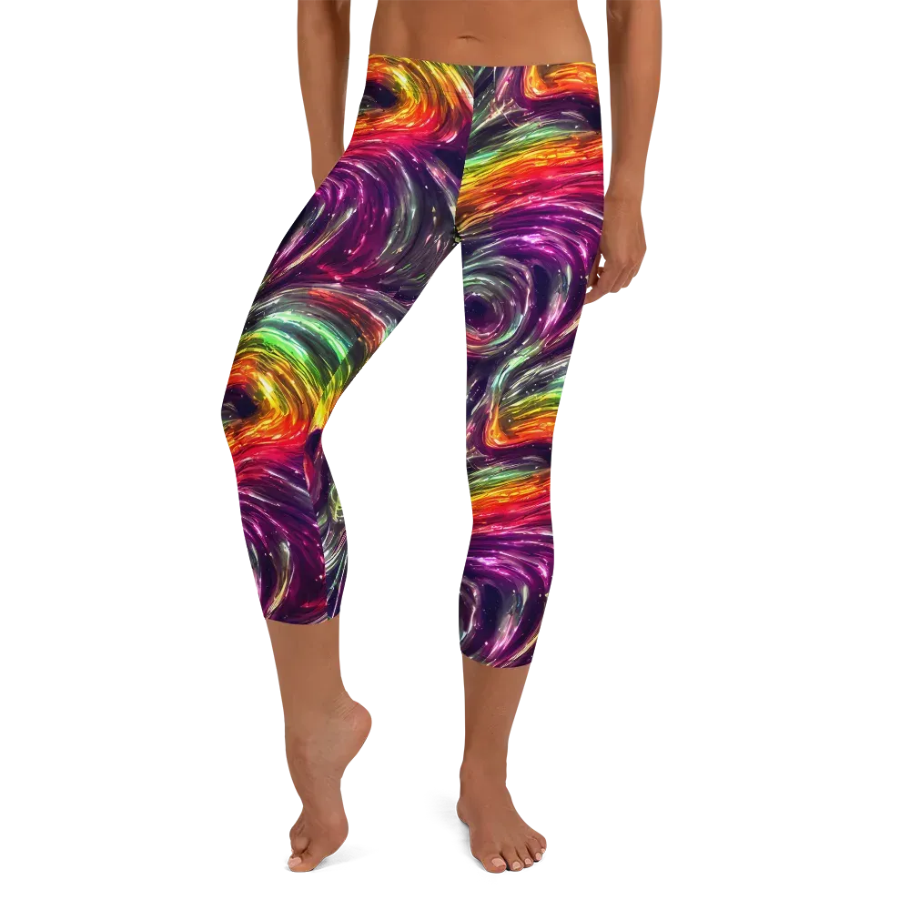 Aurora Cyclone on Capri Leggings — Front