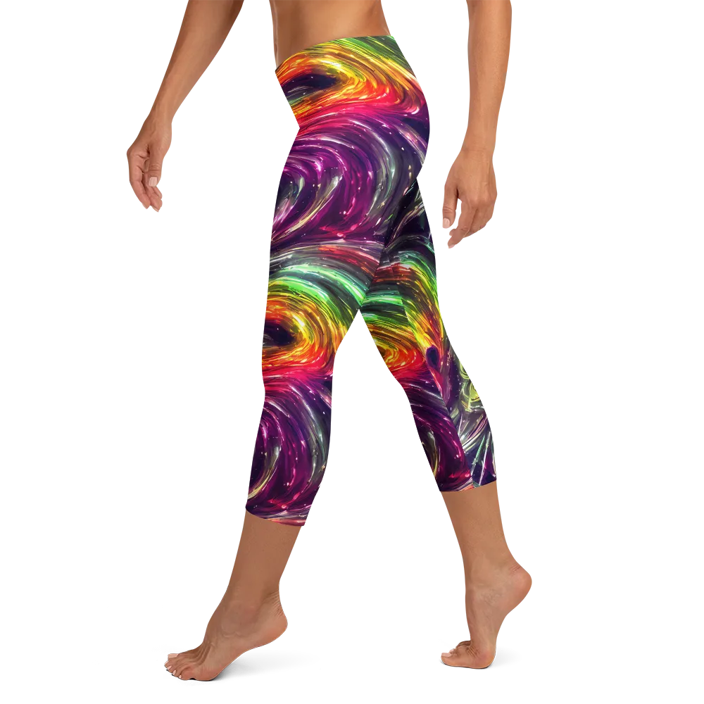 Aurora Cyclone on Capri Leggings — Left