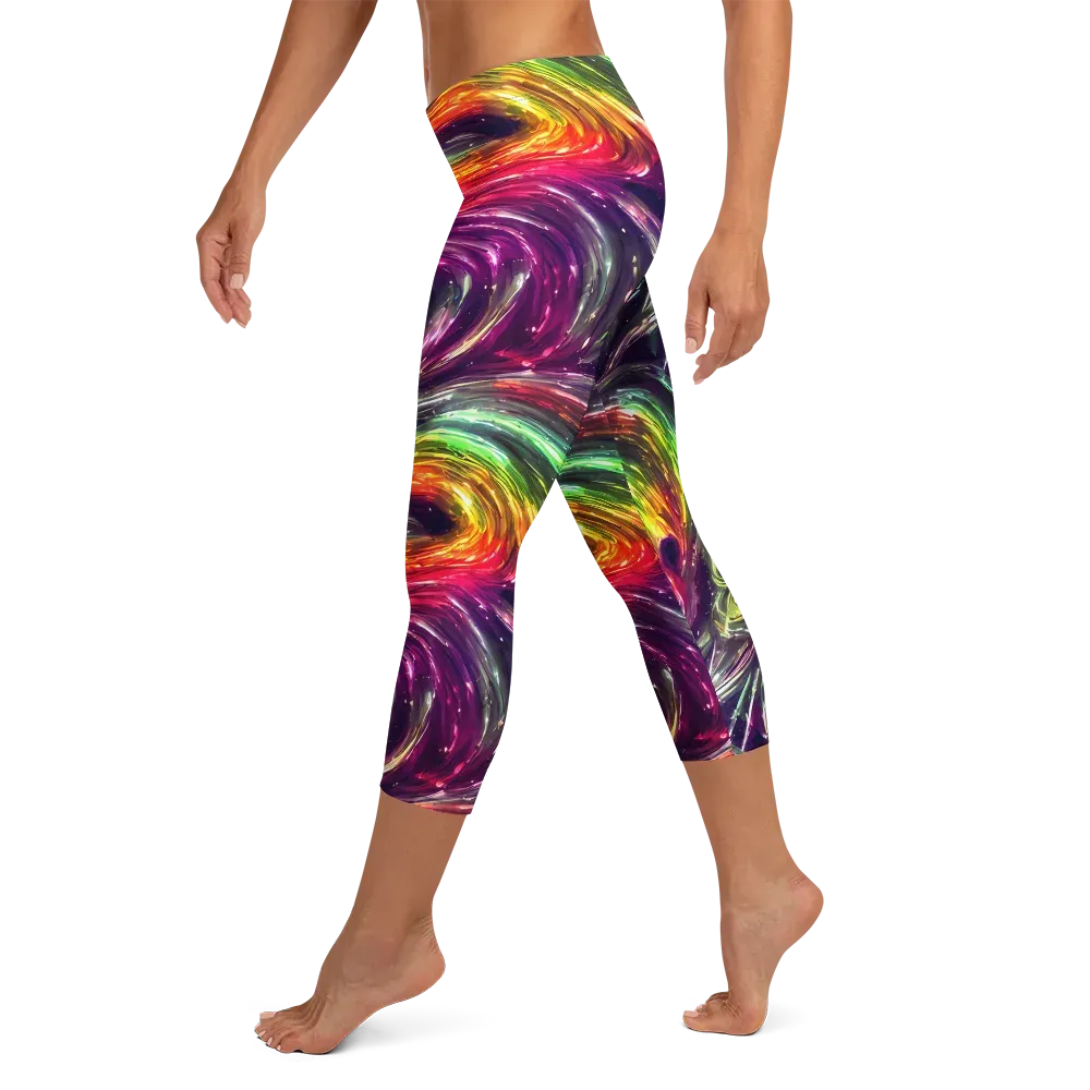 Aurora Cyclone on Capri Leggings — Left