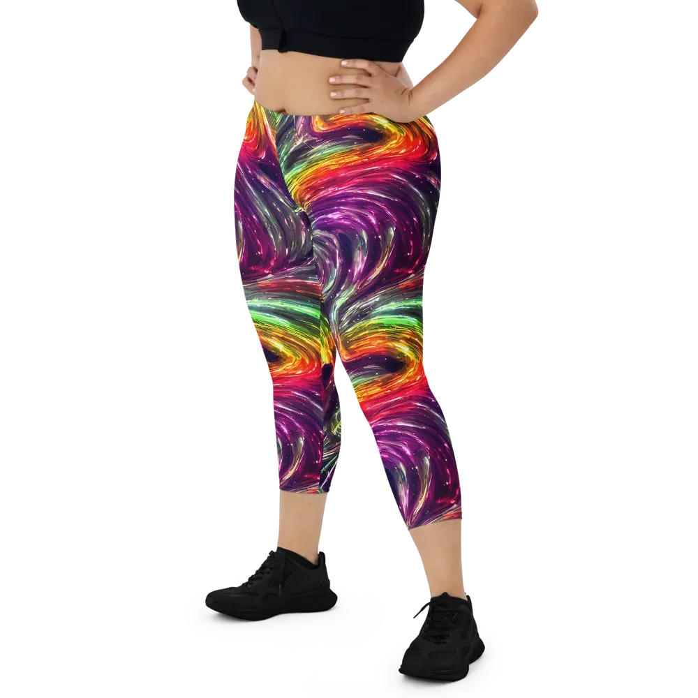 Aurora Cyclone on Capri Leggings — Front